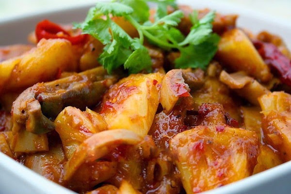 Dạ dày sốt chua ngọt cay giòn thơm